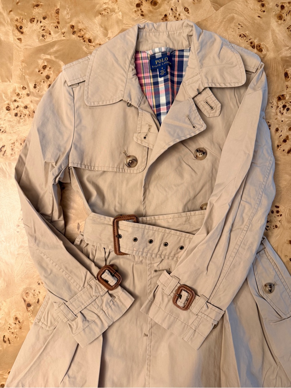Polo by Ralph Lauren Light Beige Double-Breasted Trench Coat